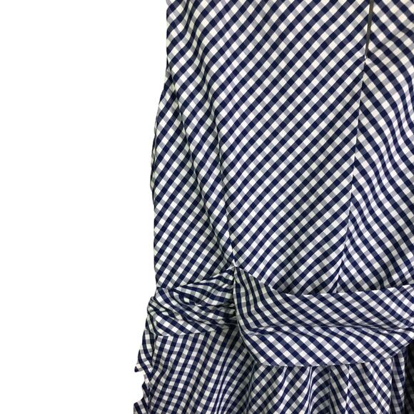 Anne Klein Dress Women 6 Maxi Preppy Blue Sleeveless Gingham Cottage Core - Picture 5 of 9